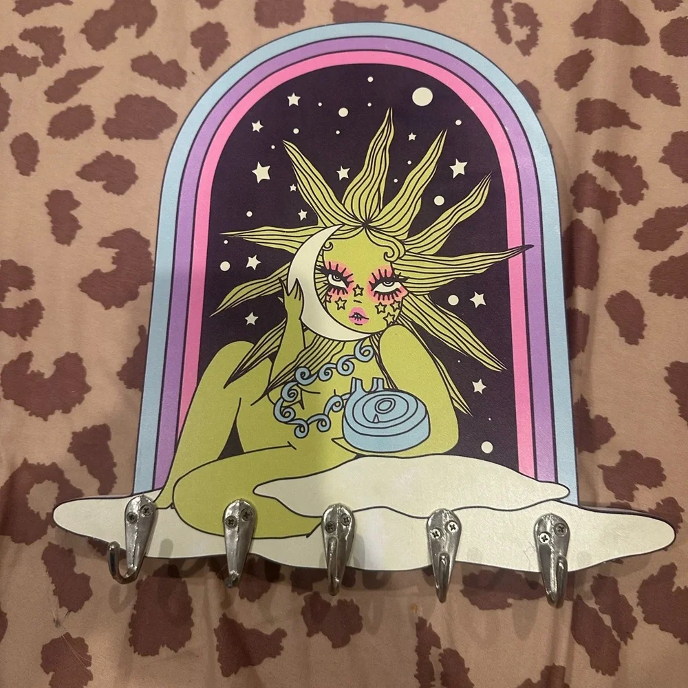 Valfre Sun & Moon Arch Wall Hook in Lime, Pink, Purple, Black